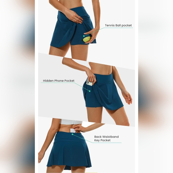 Teal Athletic Skirt - Picture 6 of 7